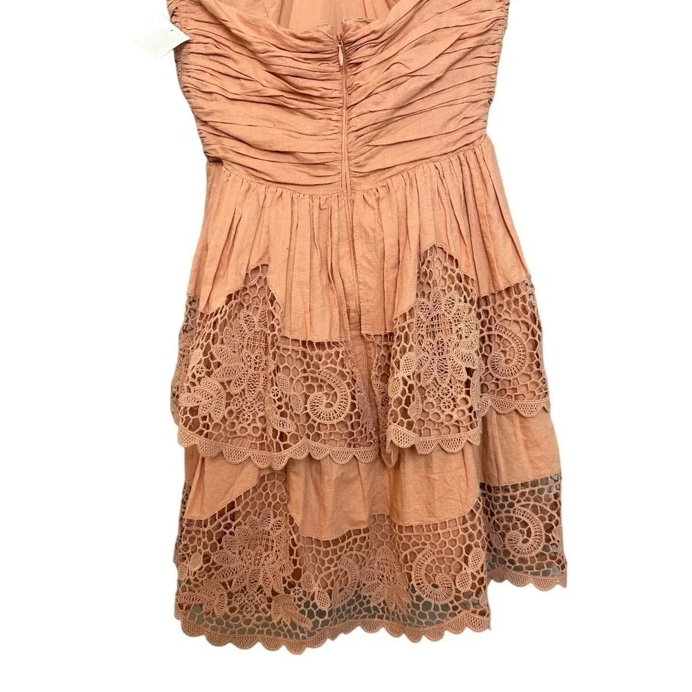 New! ULLA JOHNSON Savannah Mini Dress Azalea - Picture 5 of 11